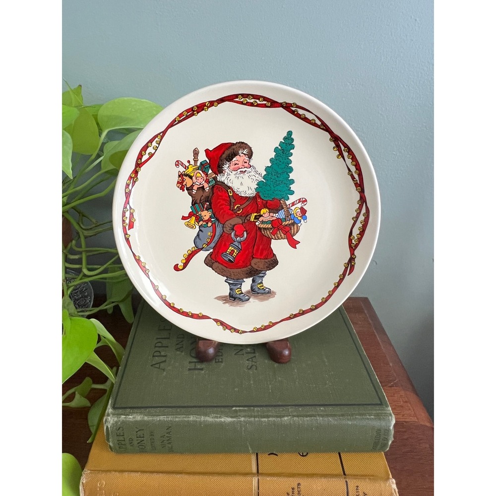 Vintage 1991 Potpourri Press Kris Kringle Santa Claus Christmas Plate 7.5 Inch